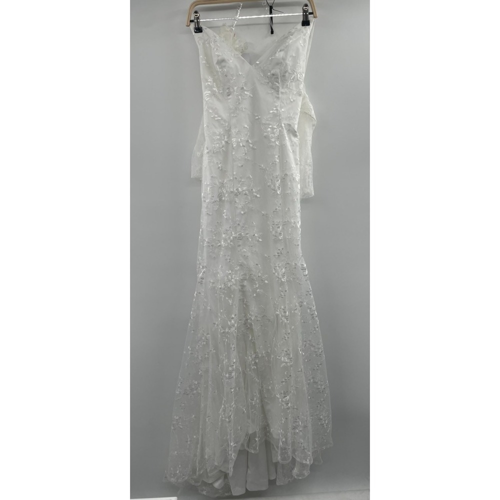 NWT Allure Bridals A1314 Dress Womens 12 Ivory Off The Shoulder Wedding Romantic